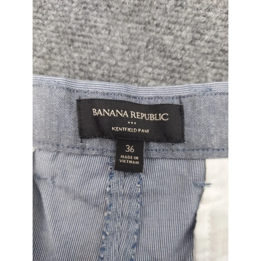 Banana Republic Kentfield Pants Mens 36x30 Blue Cotton‎ Chino Flat Front Preppy